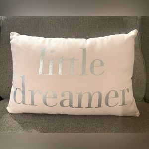 “Little Dreamer” decorative pillow.